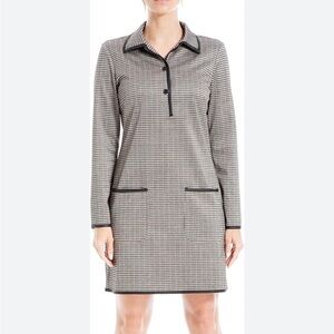Max Studio Double Knit Long Sleeve Shirt Dress MEDIUM NWT